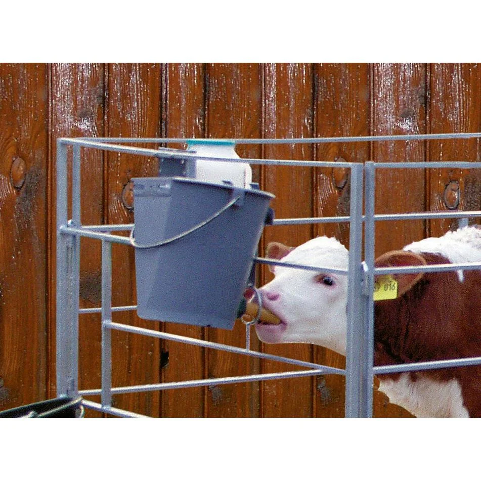 Calf feeding bucket with Super-Teat, 8 L, grey