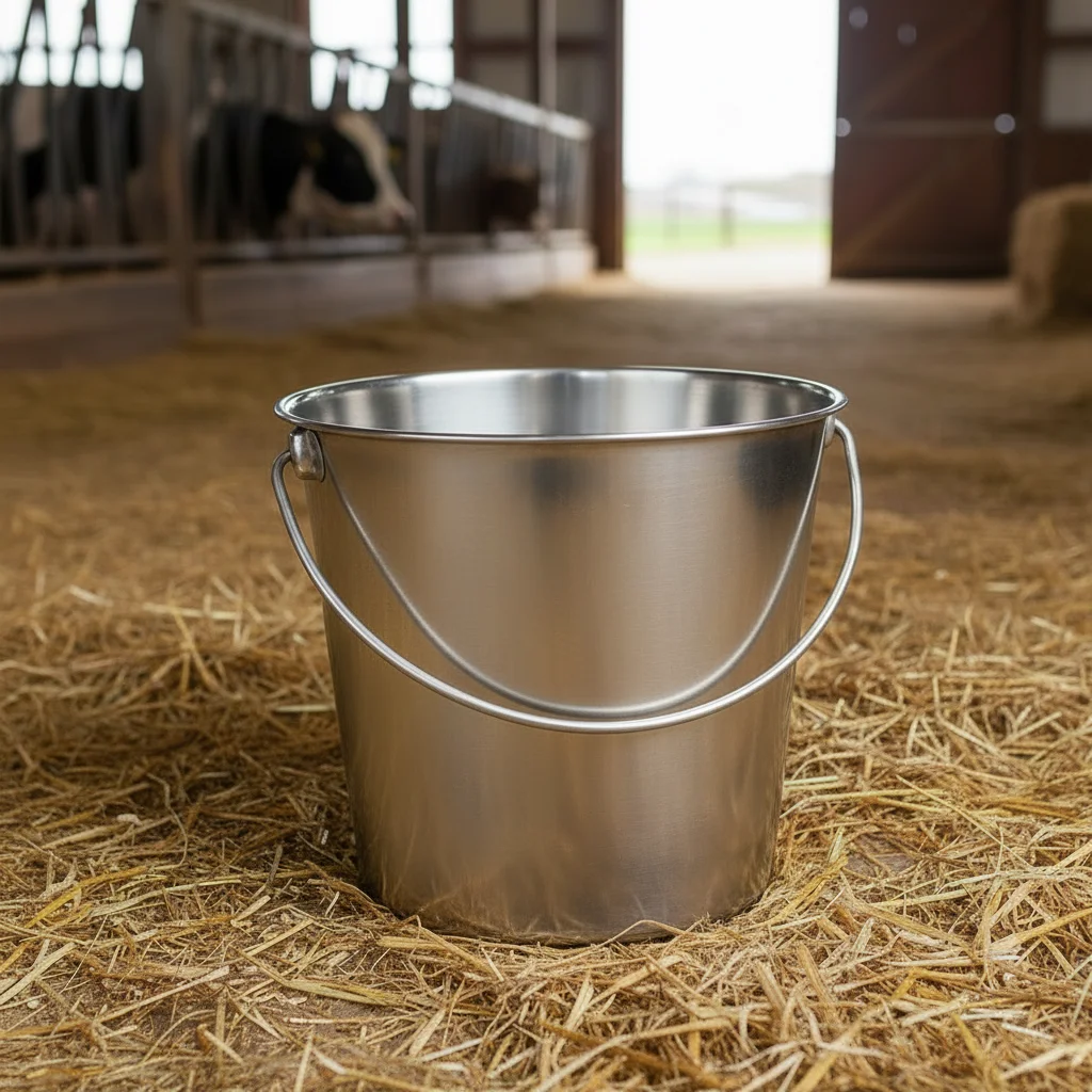 Stainless steel bucket with handle, 8.5 L