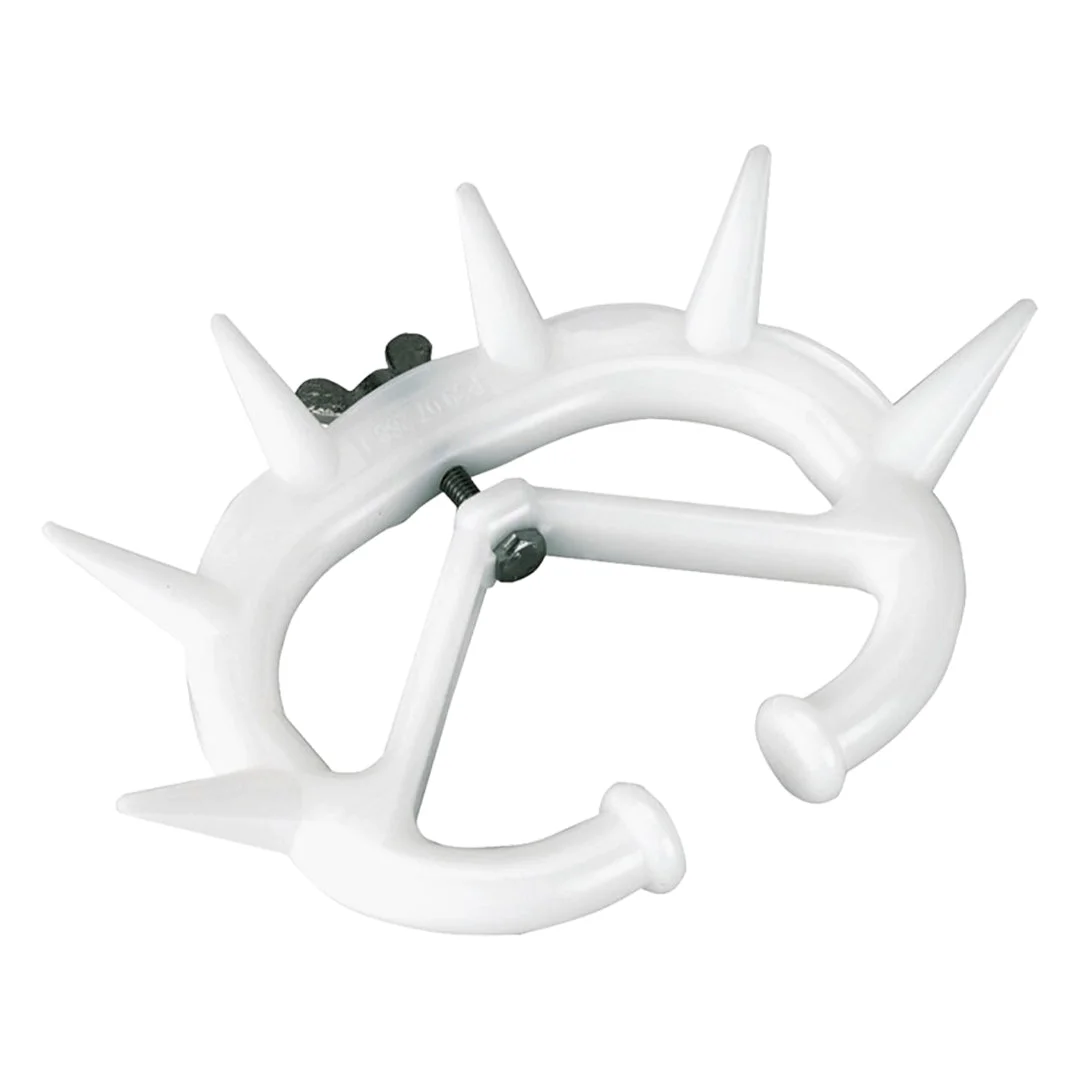 Small anti-suckling nose ring for calves and young cattle, white