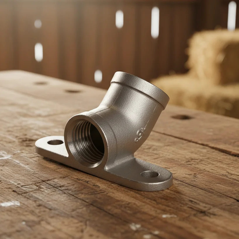45° elbow fitting for pig drinking nipple, 1/2″ female thread
