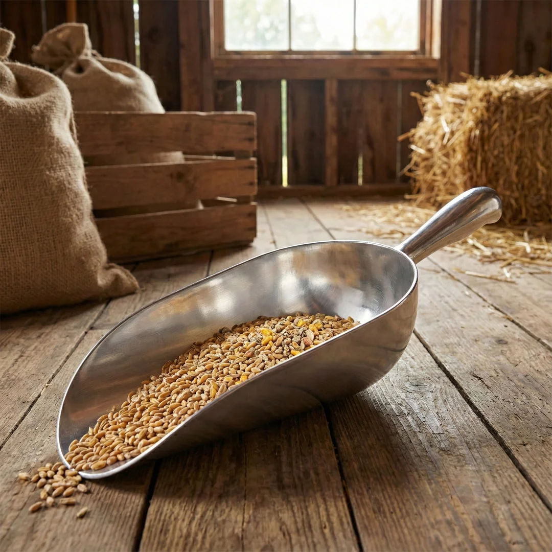 Aluminium feed weighing scoop, 1,600 g