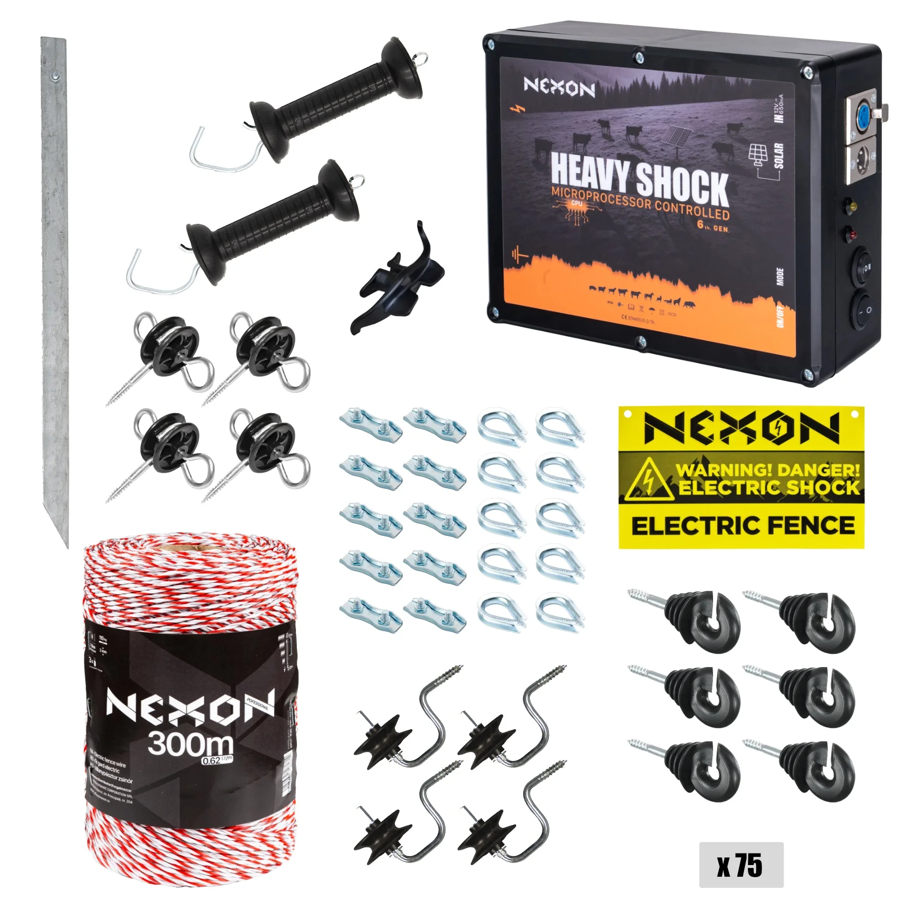 NEXON HeavyShock PRO 2.5 J electric fence kit with 300 m wire