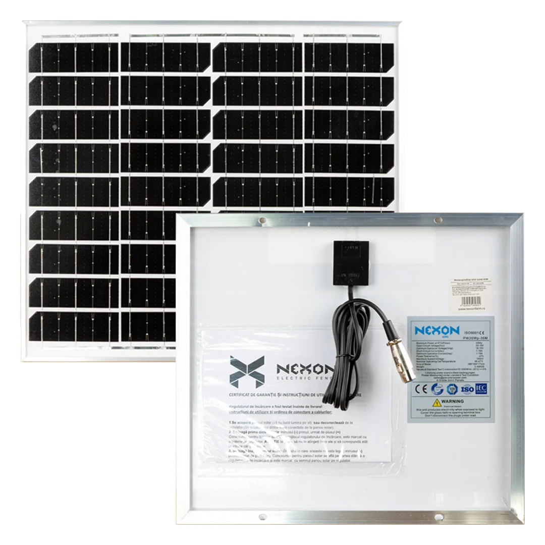 NEXON solar panel for HeavyShock electric fence, 20 W, 12 V