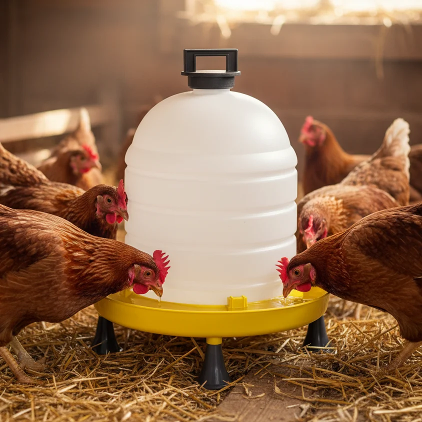Poultry drinker for chicks and hens, 15 L, with legs