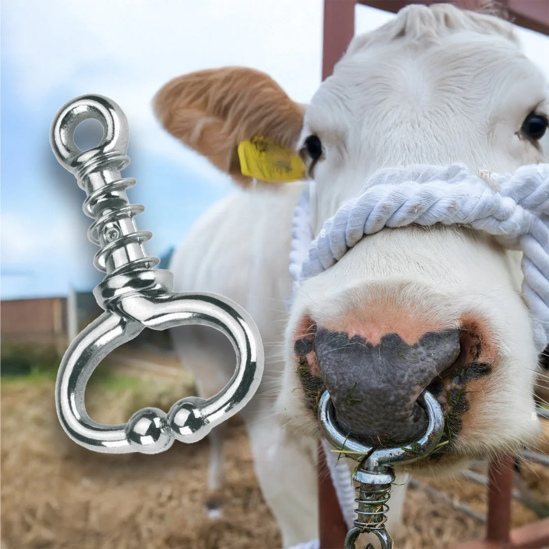 Spring-loaded cattle nose lead, 11 cm