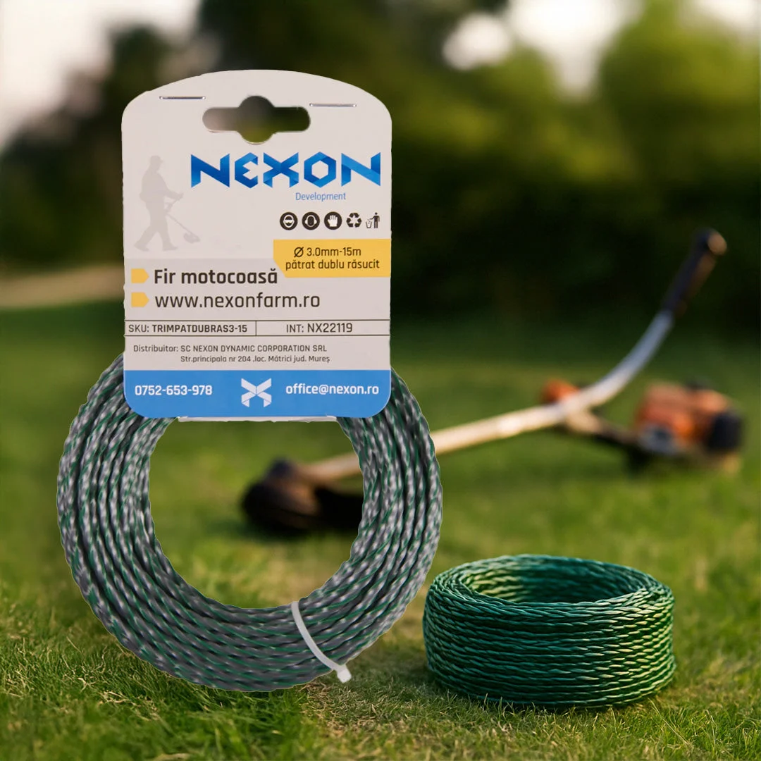Fir pătrat dublu răsucit pentru motocoasă 3 mm x 15 m NEXON