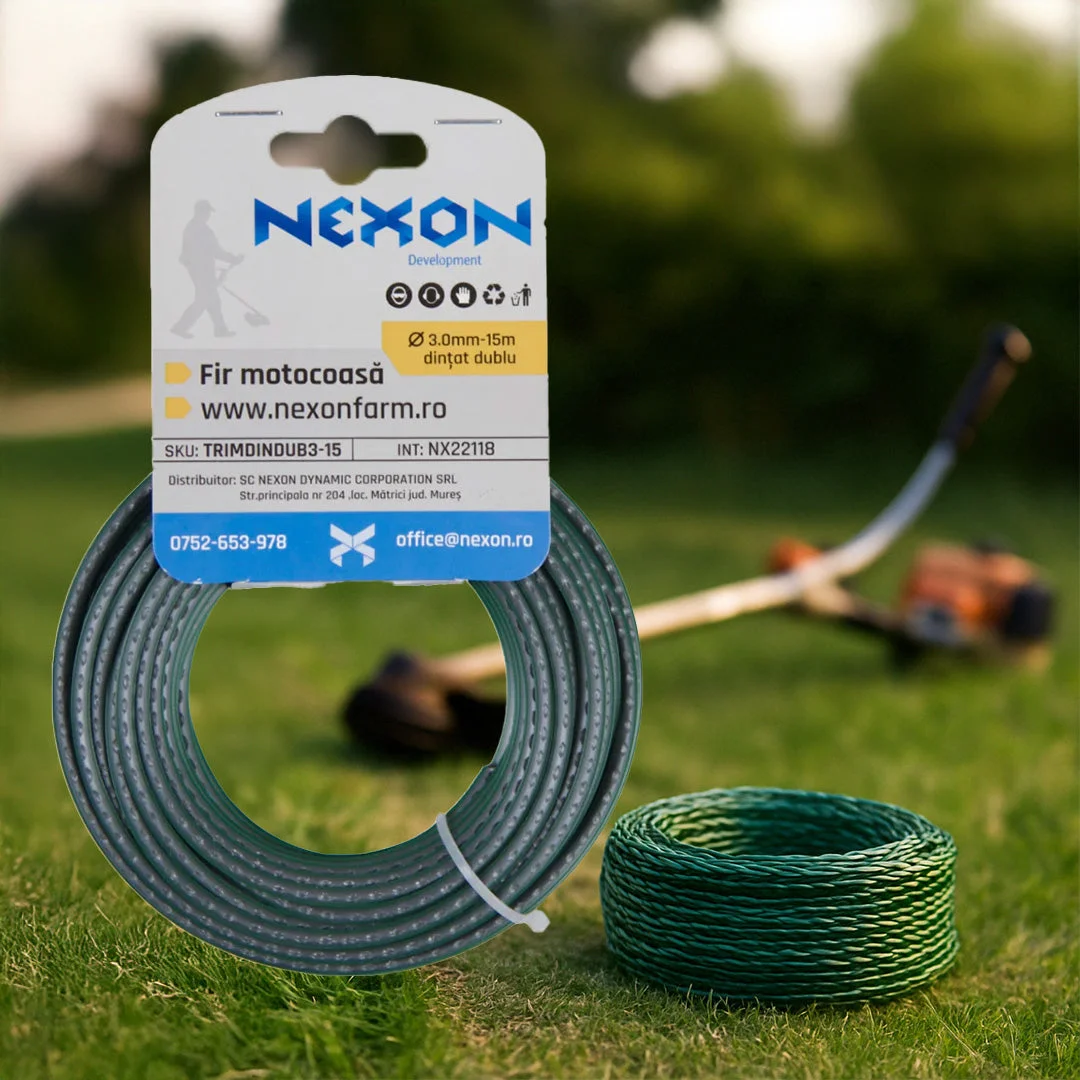 Fir dințat dublu pentru motocoasă 3 mm x 15 m NEXON
