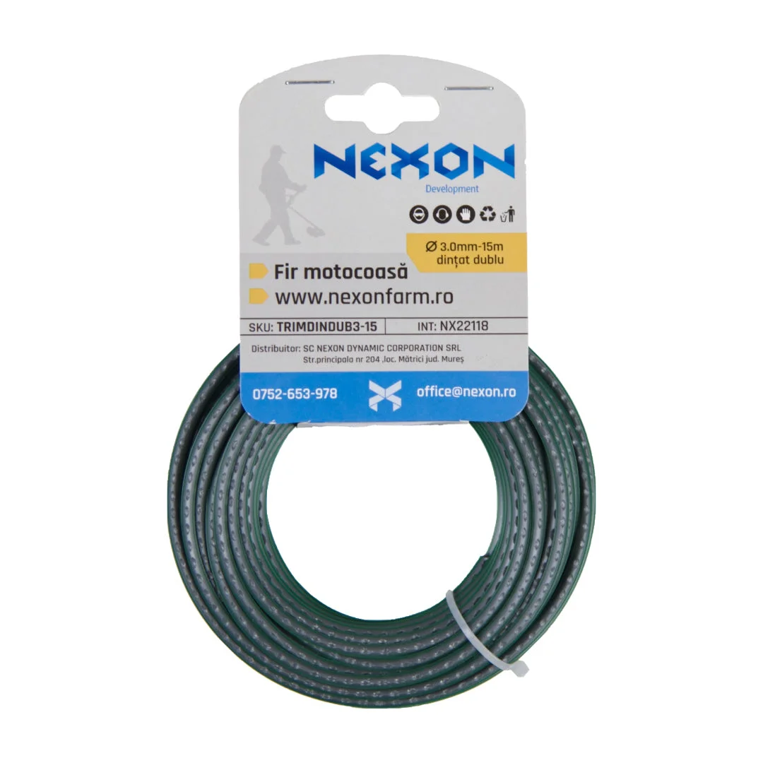 Fir dințat dublu pentru motocoasă 3 mm x 15 m NEXON
