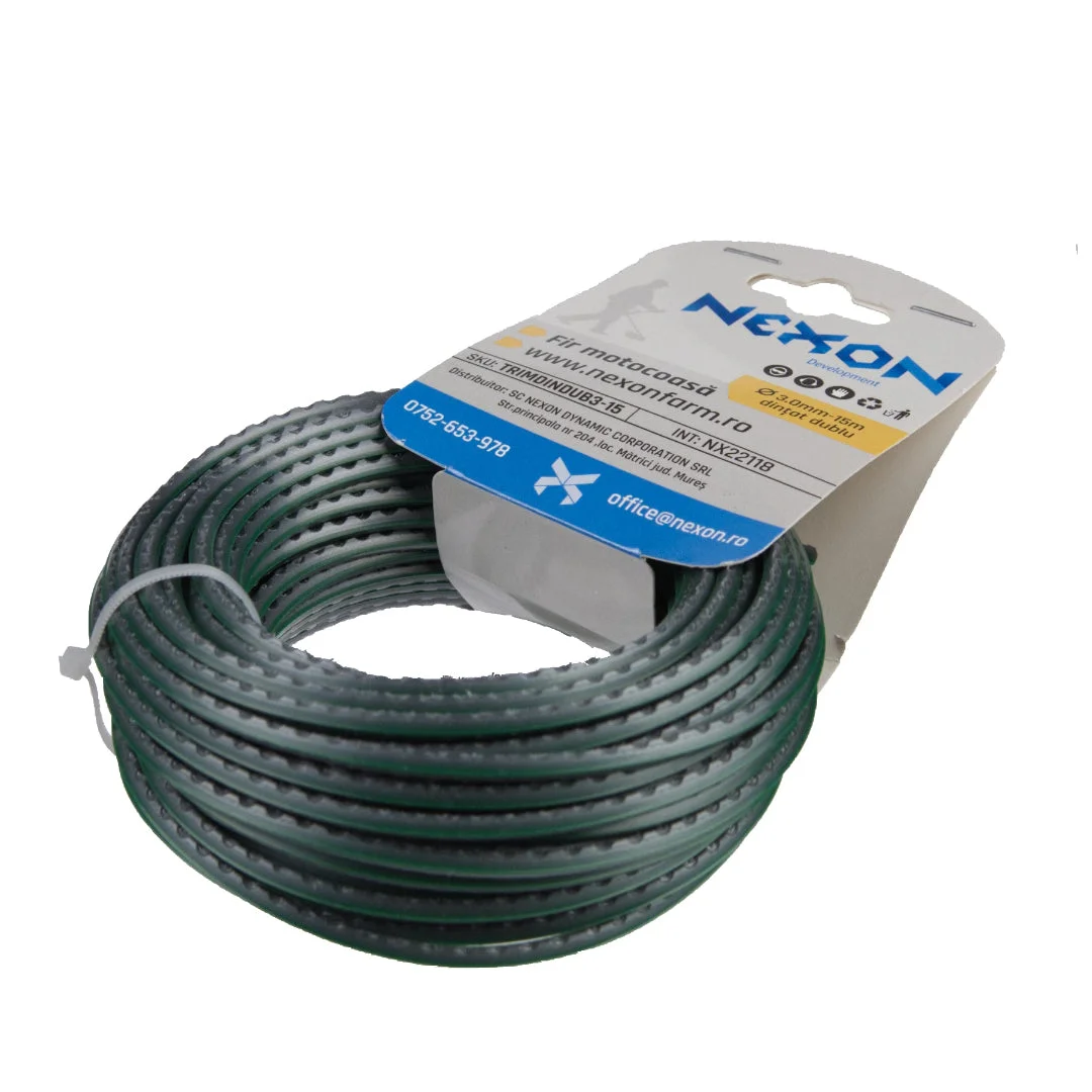 Fir dințat dublu pentru motocoasă 3 mm x 15 m NEXON