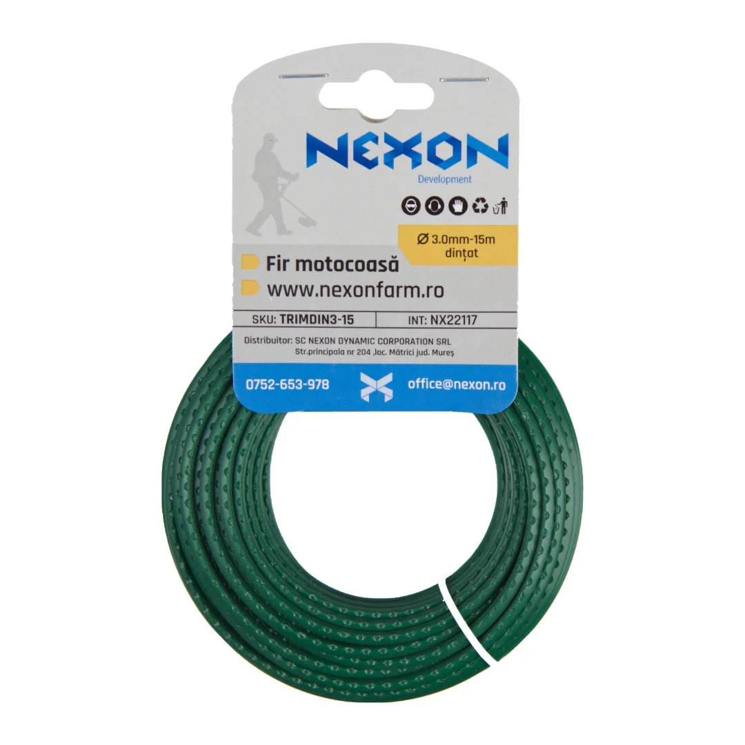 Fir dințat pentru motocoasă NEXON, 3 mm × 15 m