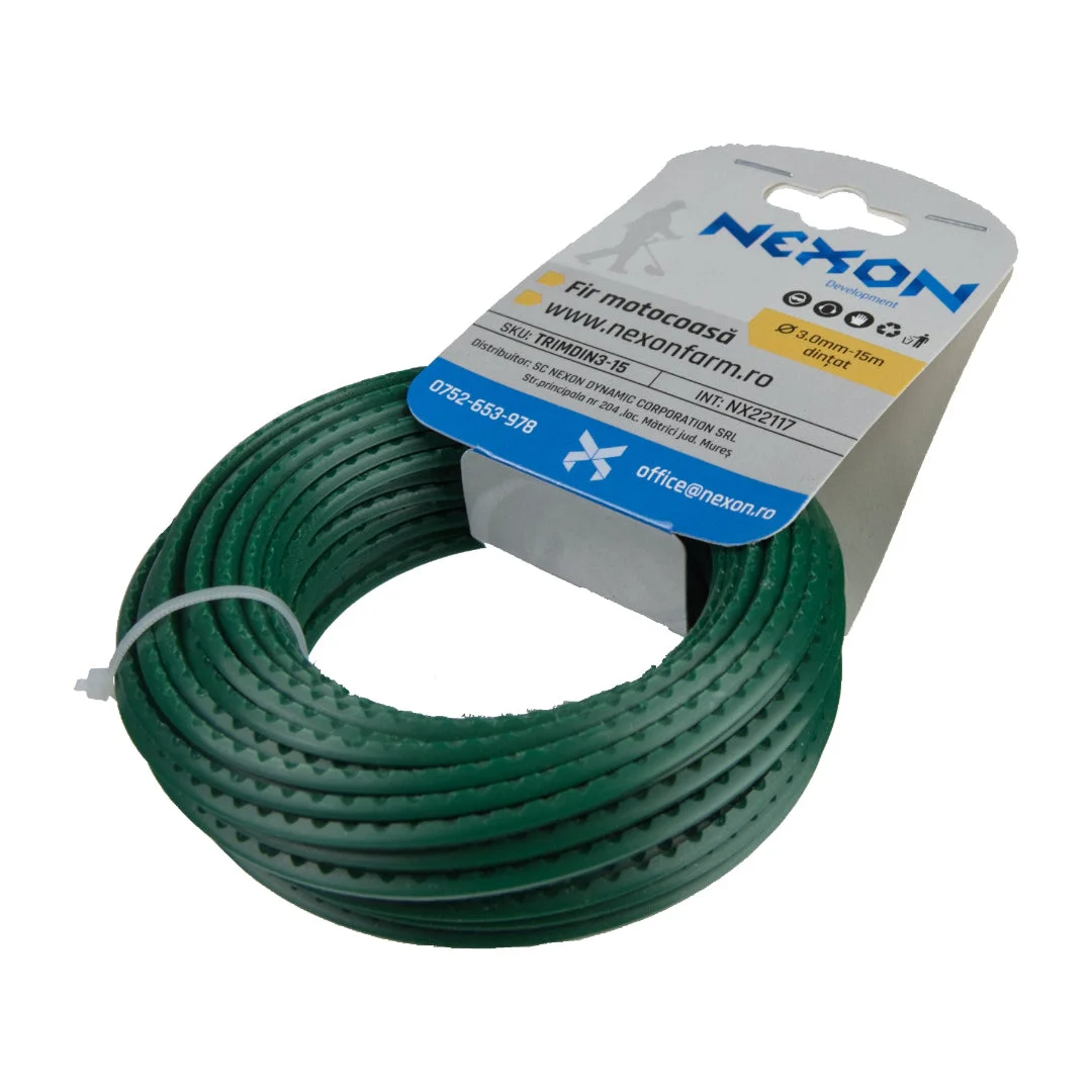 Fir dințat pentru motocoasă NEXON, 3 mm × 15 m