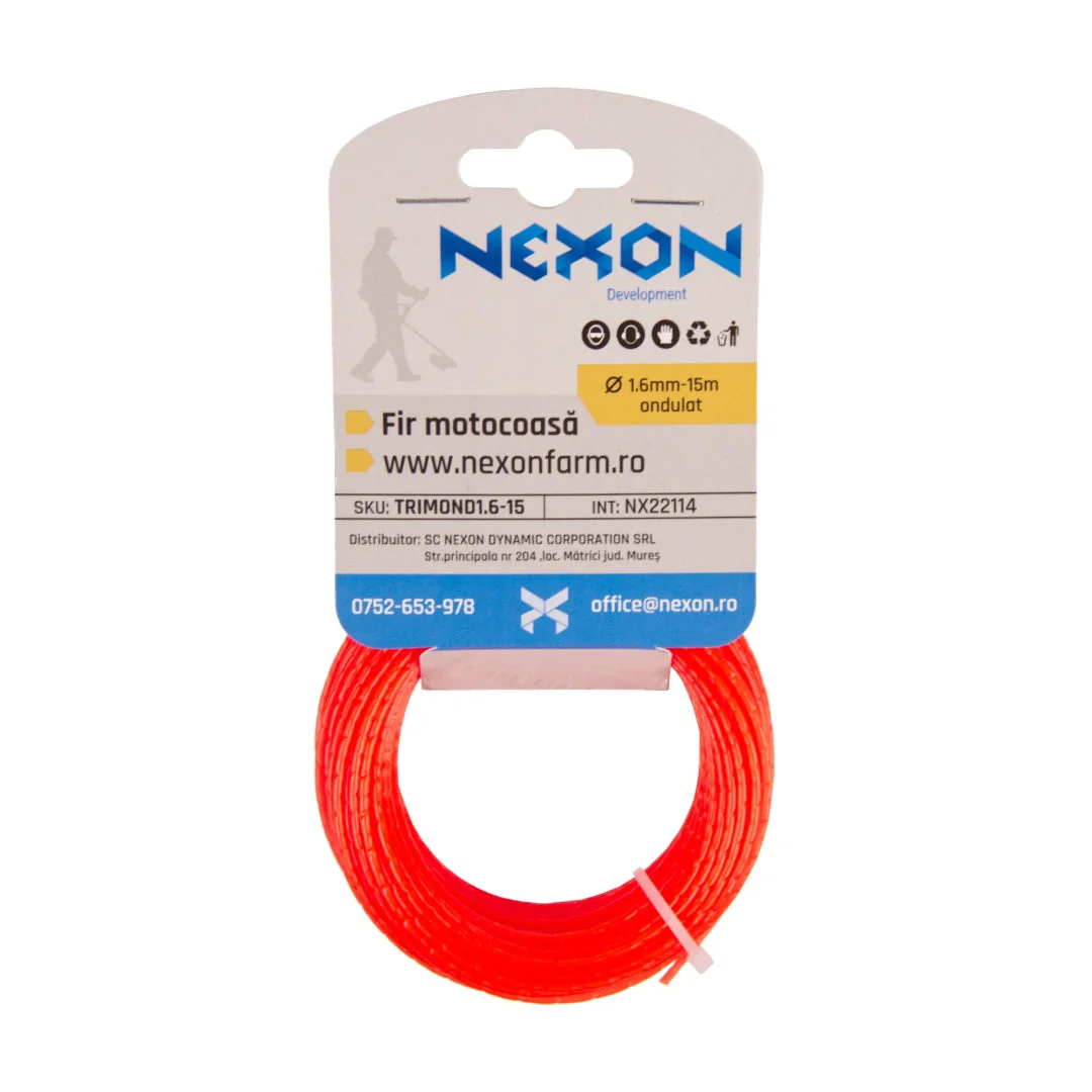 Fir ondulat pentru motocoasă NEXON, 1,6 mm × 15 m