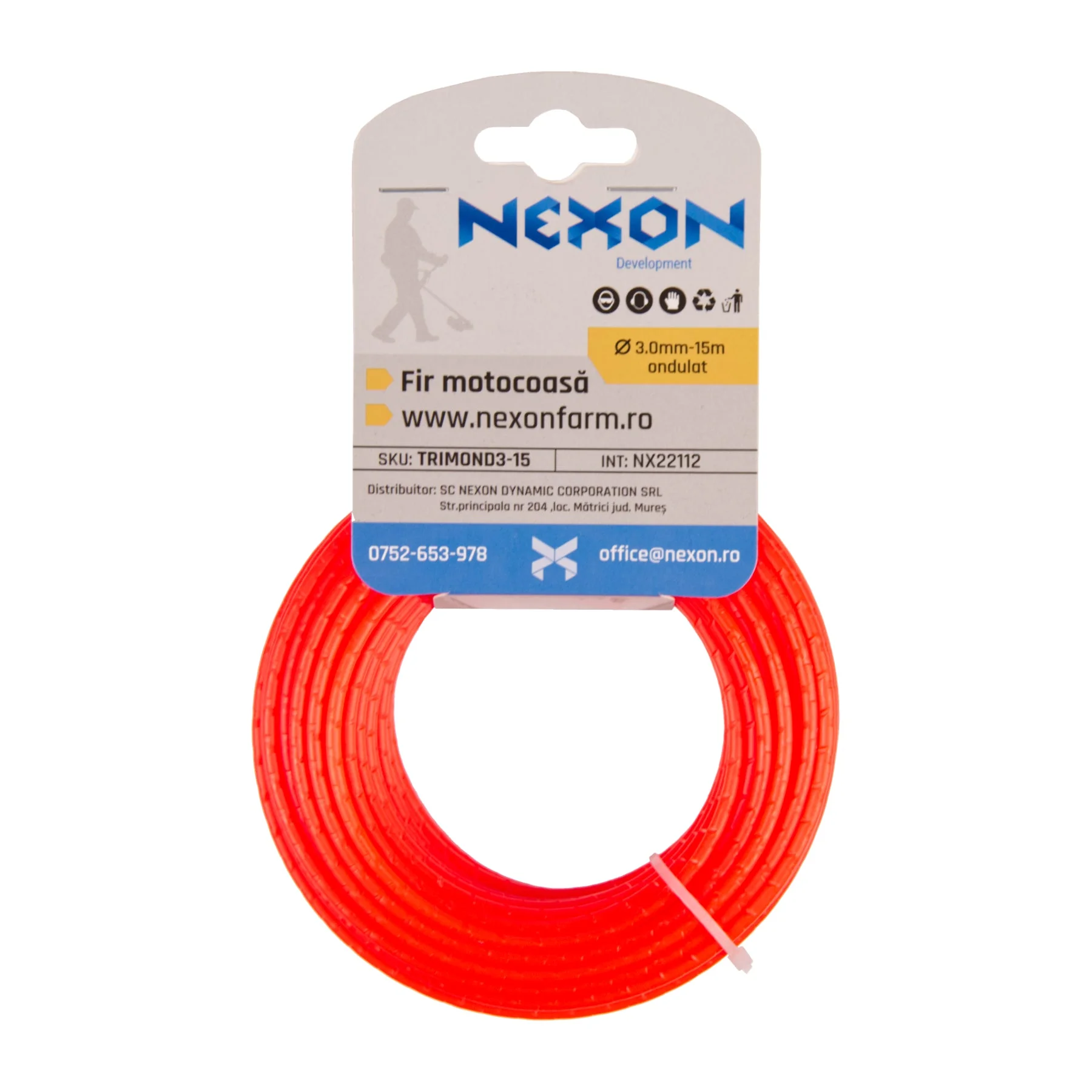 Fir ondulat pentru motocoasă NEXON, 3 mm × 15 m