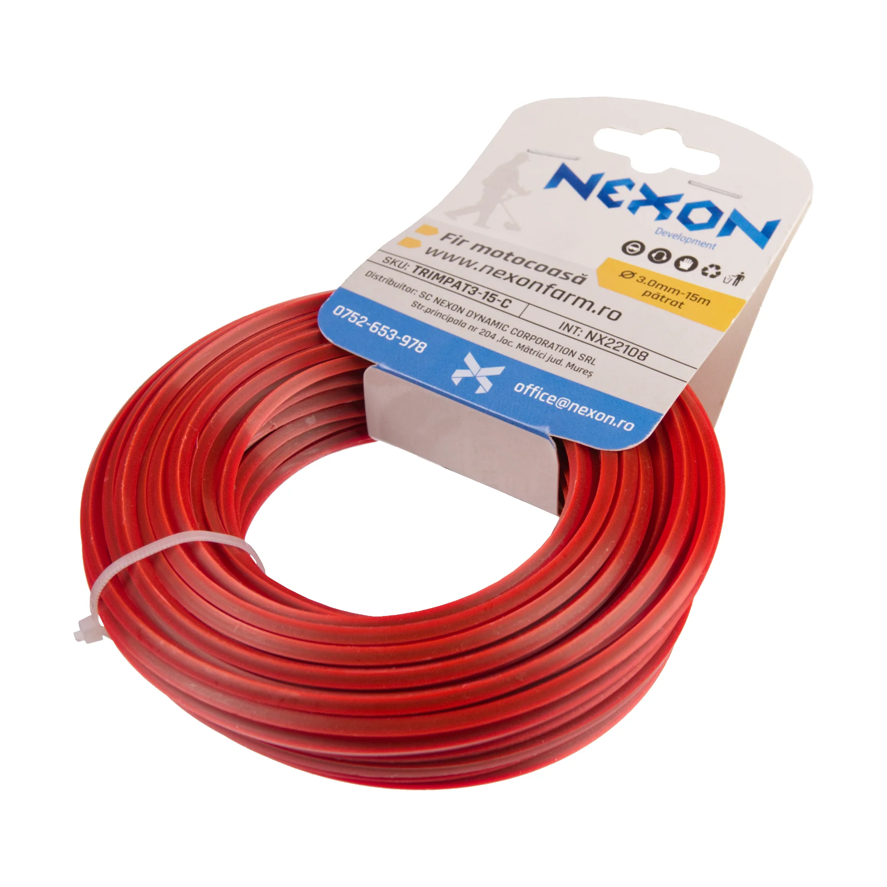 Fir pătrat pentru motocoasă NEXON, 3 mm × 15 m