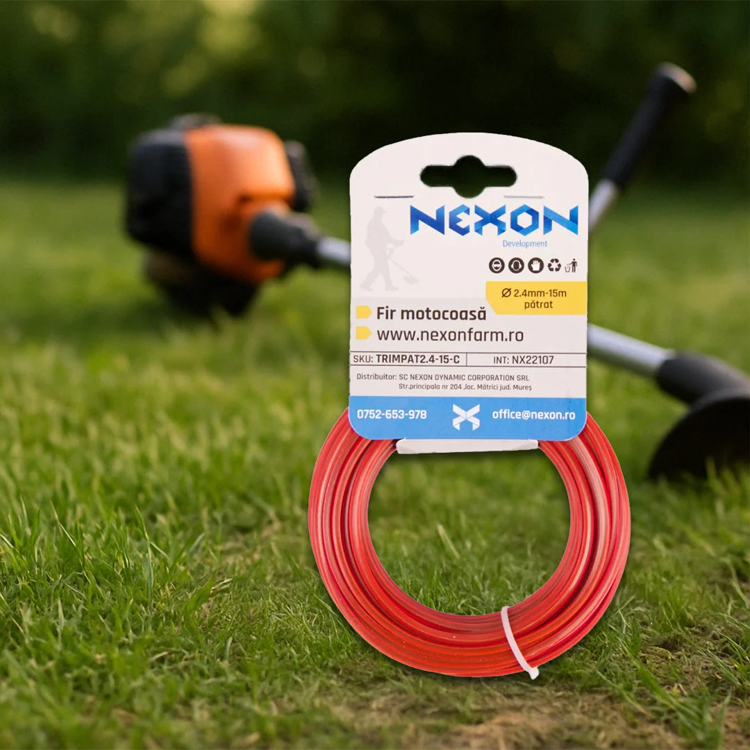 Fir pătrat pentru motocoasă NEXON, 2,4 mm × 15 m