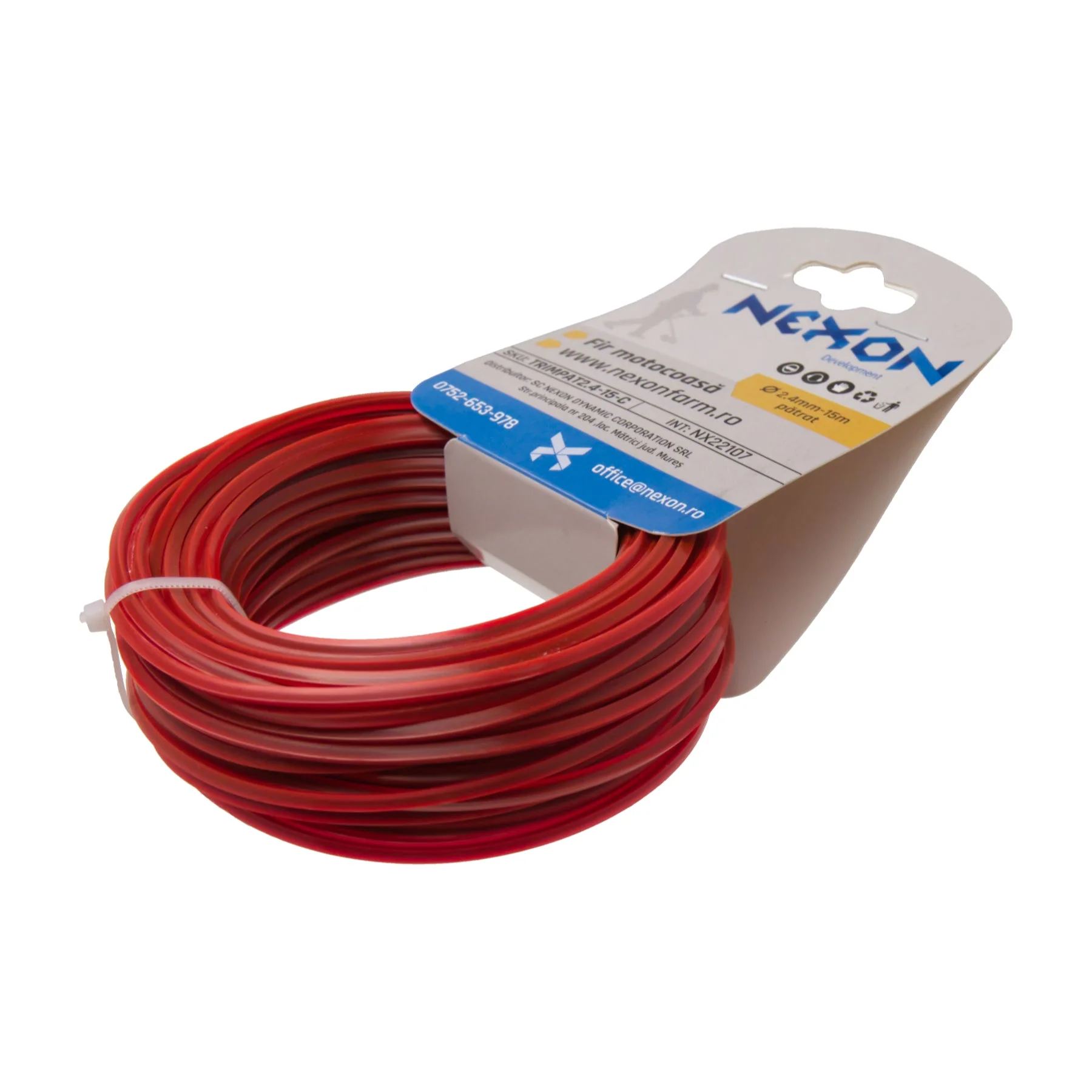 Fir pătrat pentru motocoasă NEXON, 2,4 mm × 15 m