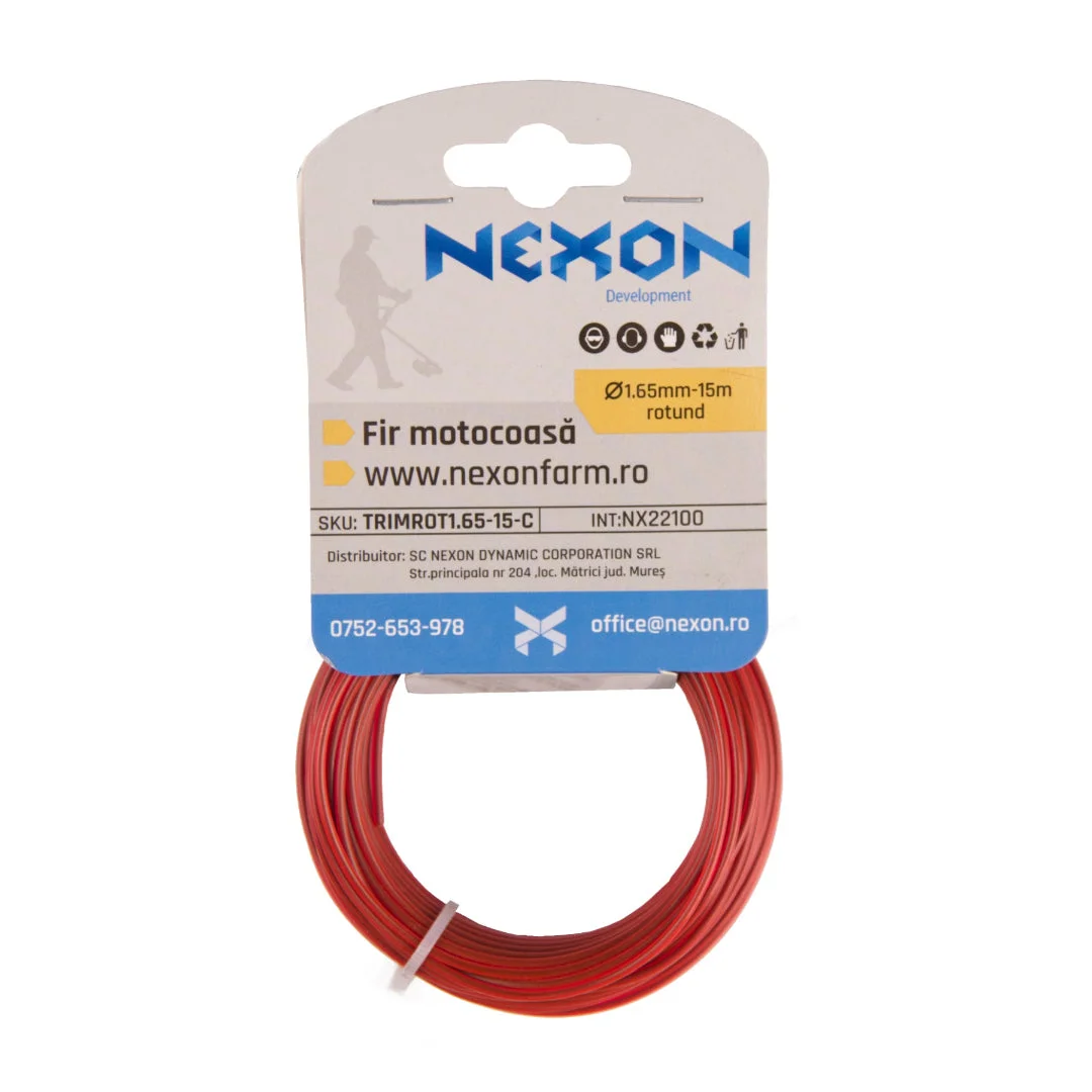 Fir rotund pentru motocoasă NEXON, 1,65 mm × 15 m