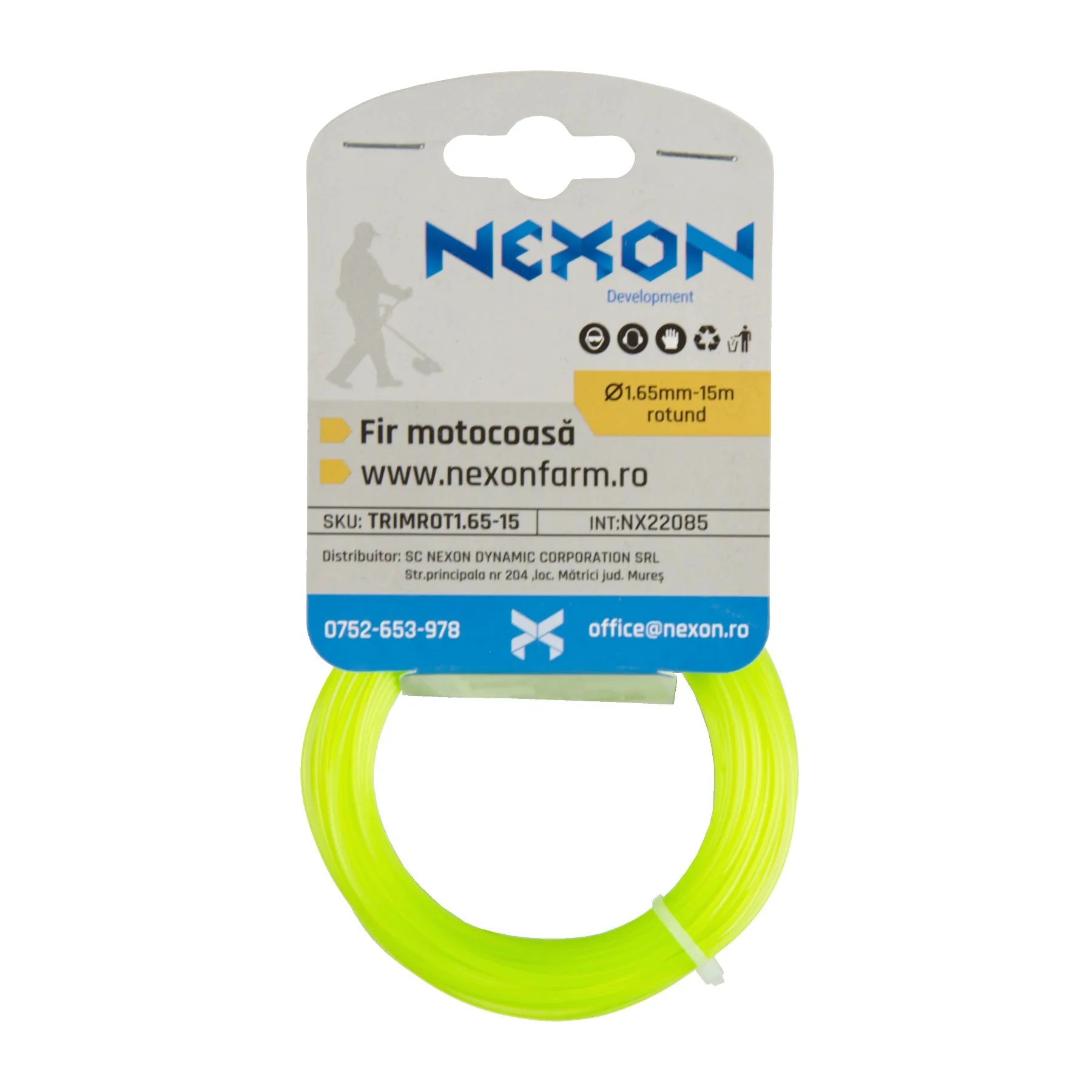 Fir rotund pentru motocoasă NEXON, 1,65 mm × 15 m