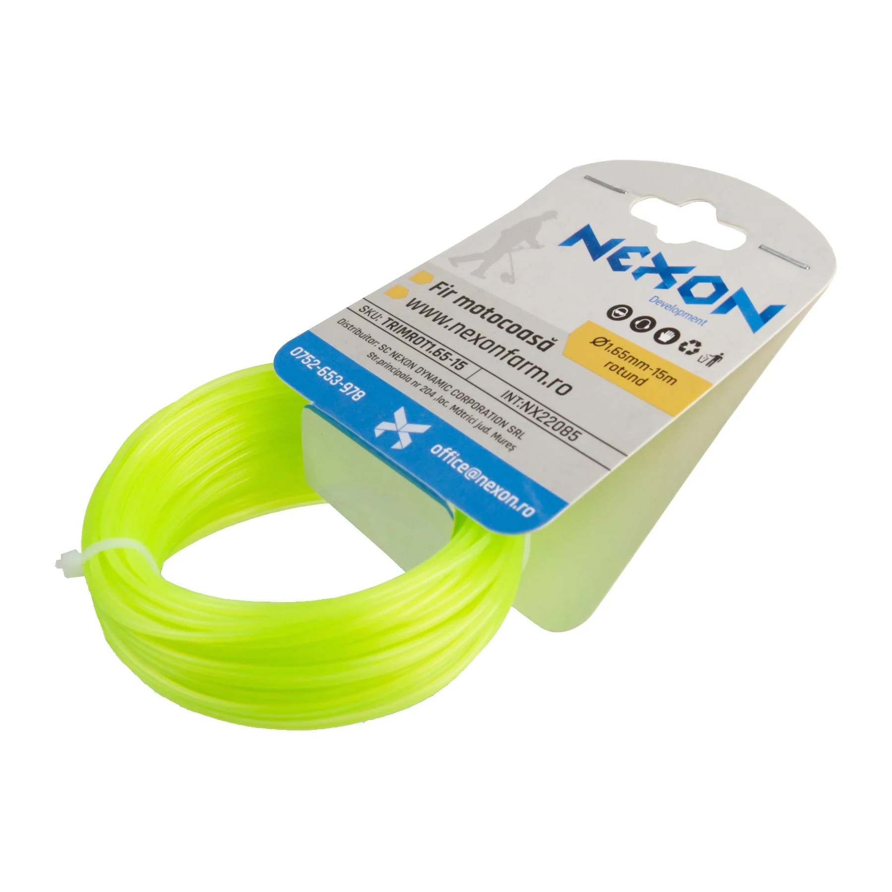 Fir rotund pentru motocoasă NEXON, 1,65 mm × 15 m