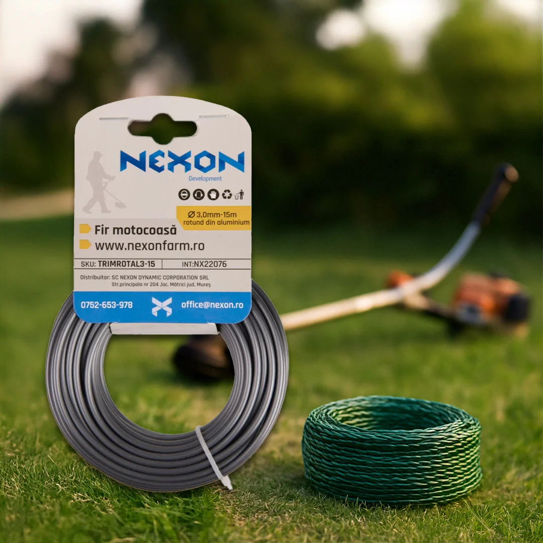Fir rotund cu aluminiu pentru motocoasă NEXON, 3 mm × 15 m