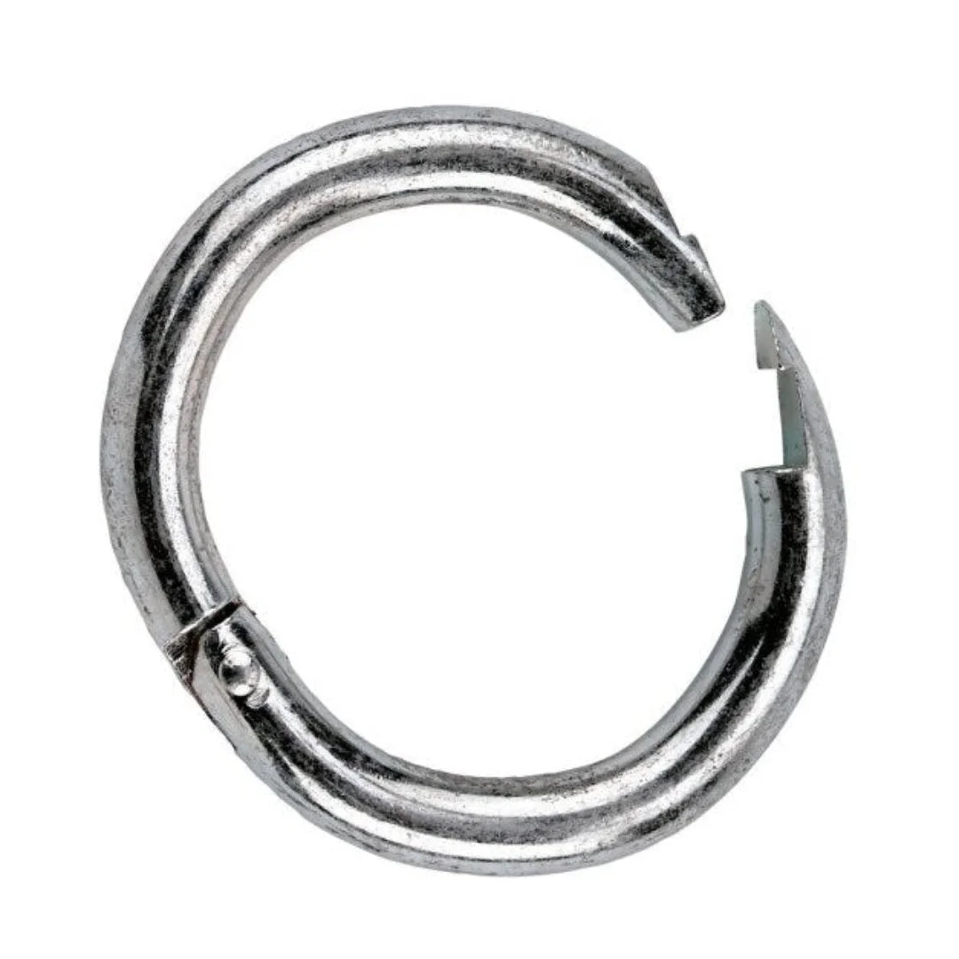 Nickel-plated steel pig nose rings, set of 10