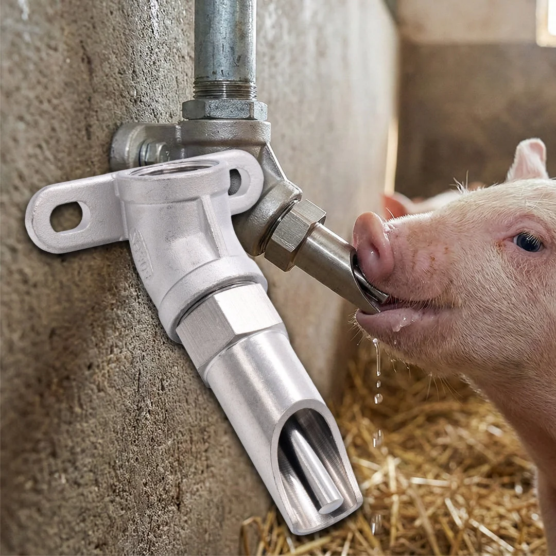Set suzetă de adăpare pentru porci, 3/4″, cu racord cot de 45°