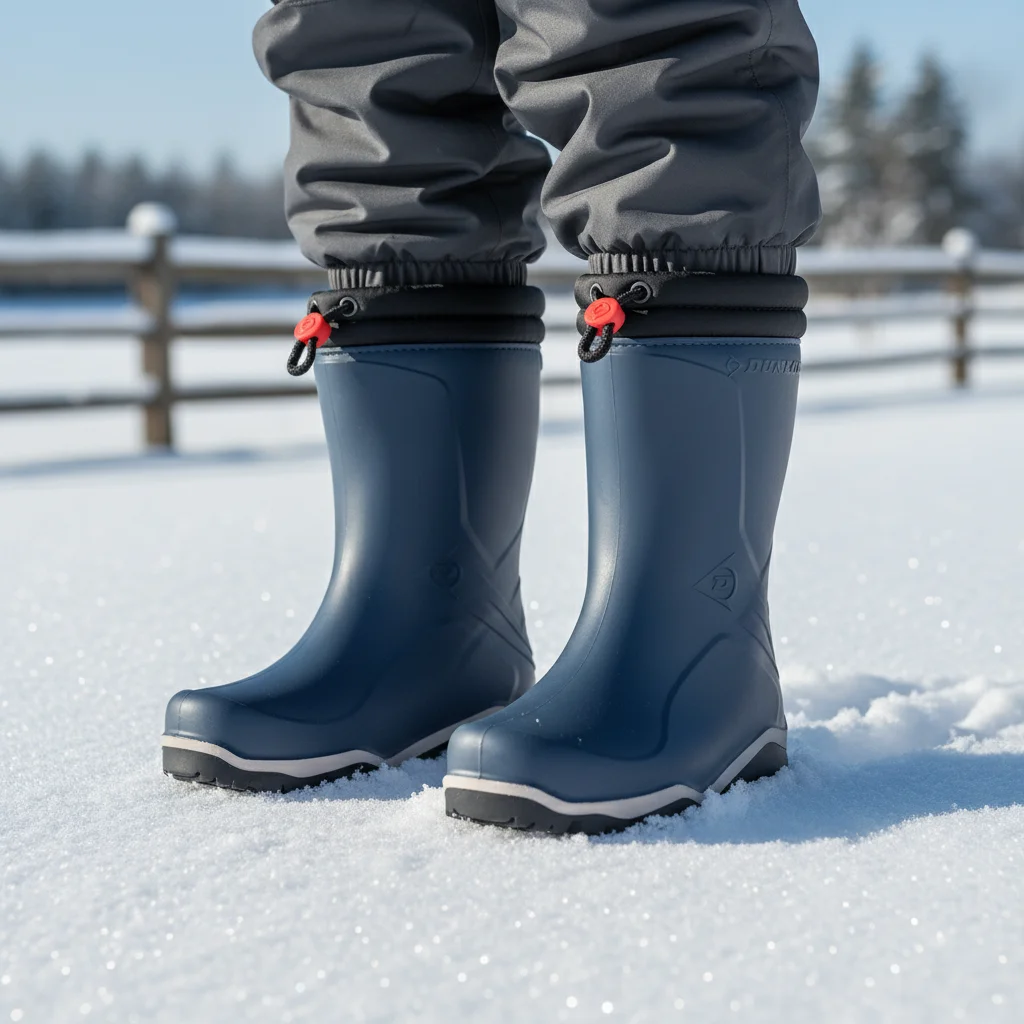 Cizme de cauciuc pentru copii Dunlop Blizzard, albastru/negru, cu căptușeală
