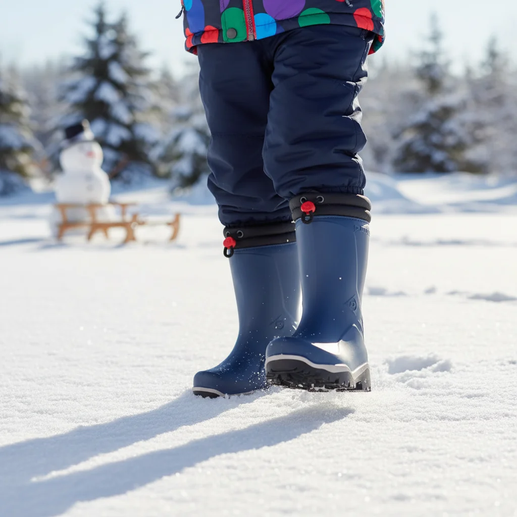 Cizme de cauciuc pentru copii Dunlop Blizzard, albastru/negru, cu căptușeală