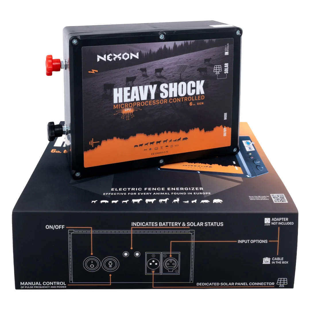 NEXON HeavyShock PRO 2.5 J complete solar electric fence kit with protective box and 1500 m ULTRA wire