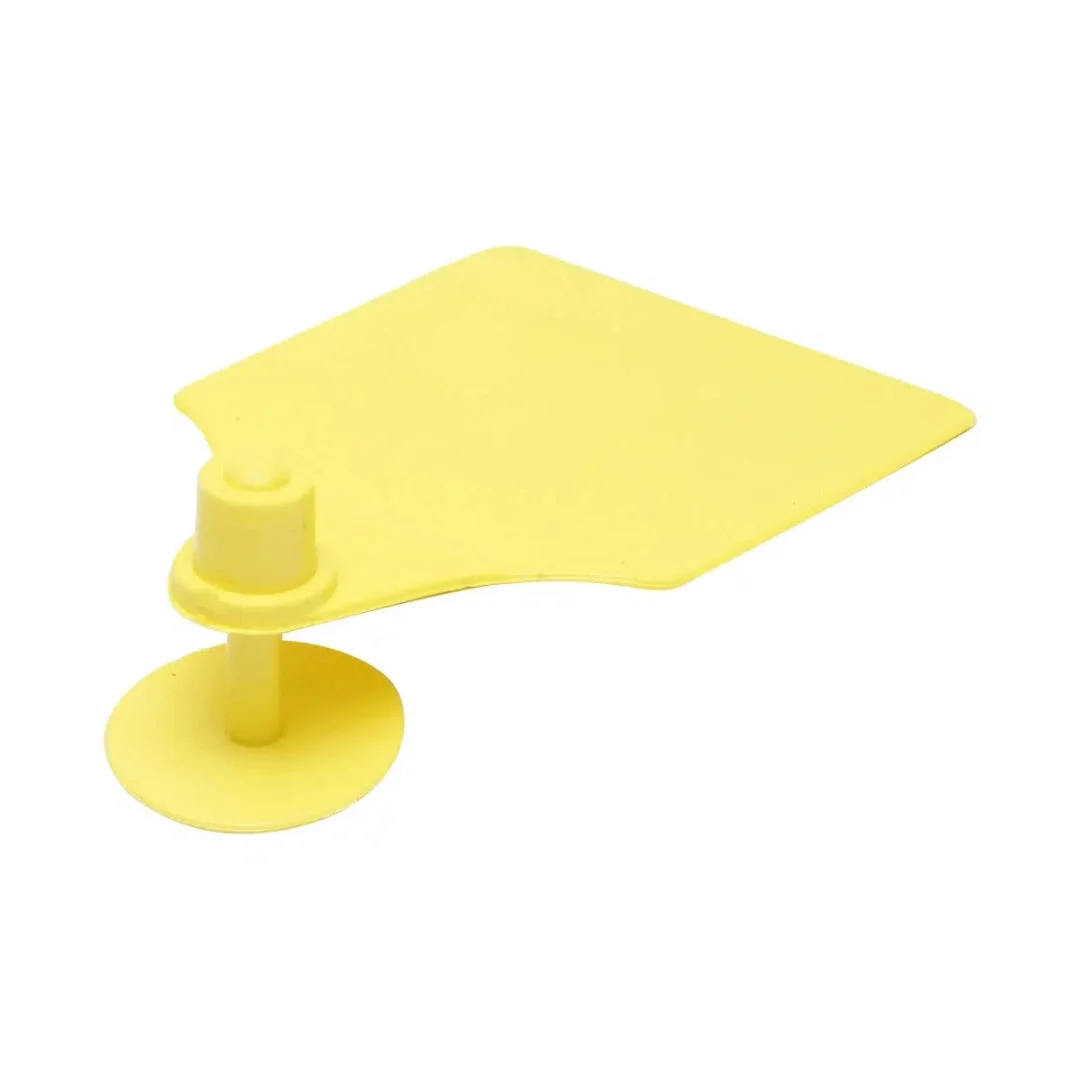 Visual cattle ear tags, yellow, 64 × 95 mm, set of 10