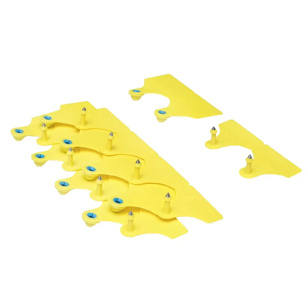 Visual cattle ear tags, yellow, 64 × 95 mm, set of 10