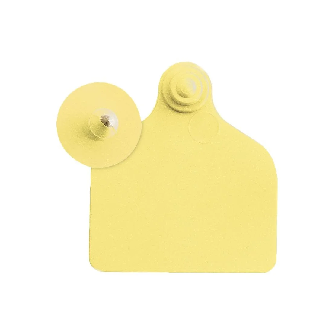 Maxi + Button cattle ear tags, yellow, set of 20
