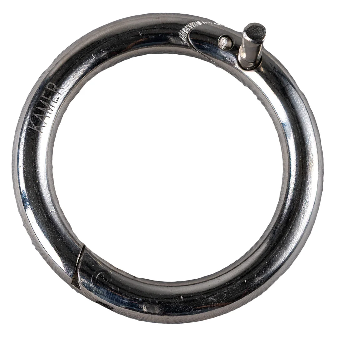 Nickel-plated bull nose ring with locking screw