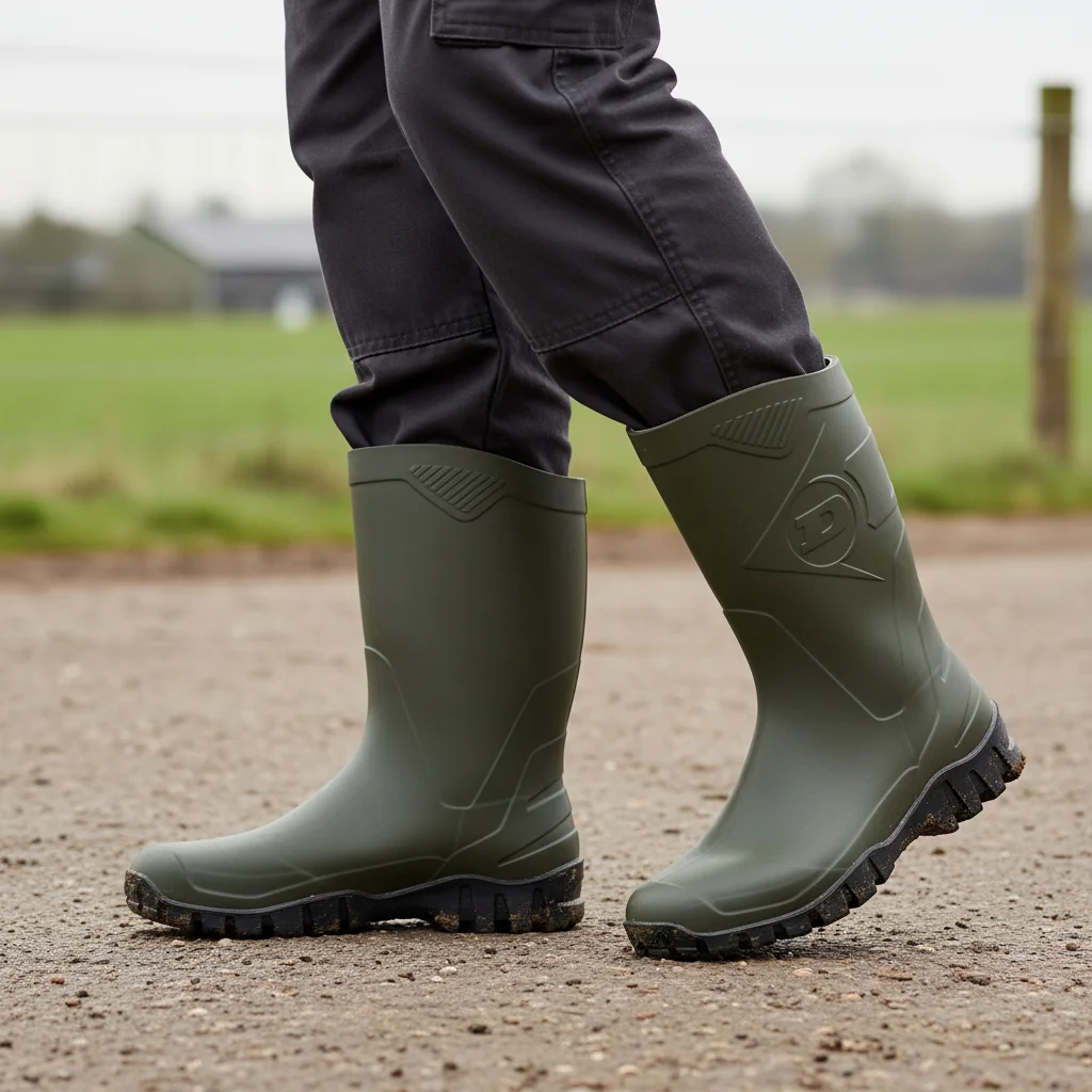 Cizme de cauciuc Dunlop Dee Calf Acifort, verde/negru