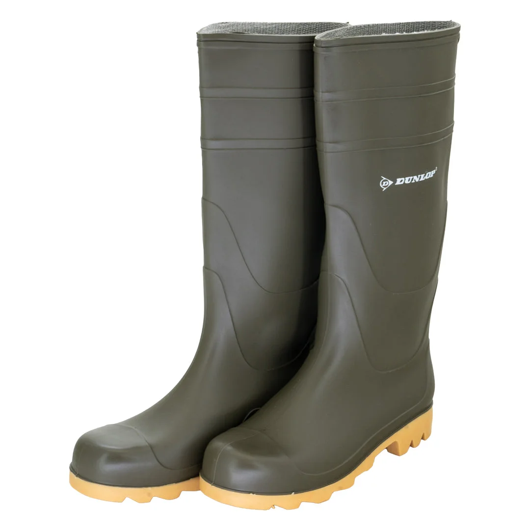 Cizme de cauciuc Dunlop Universal, verde/galben