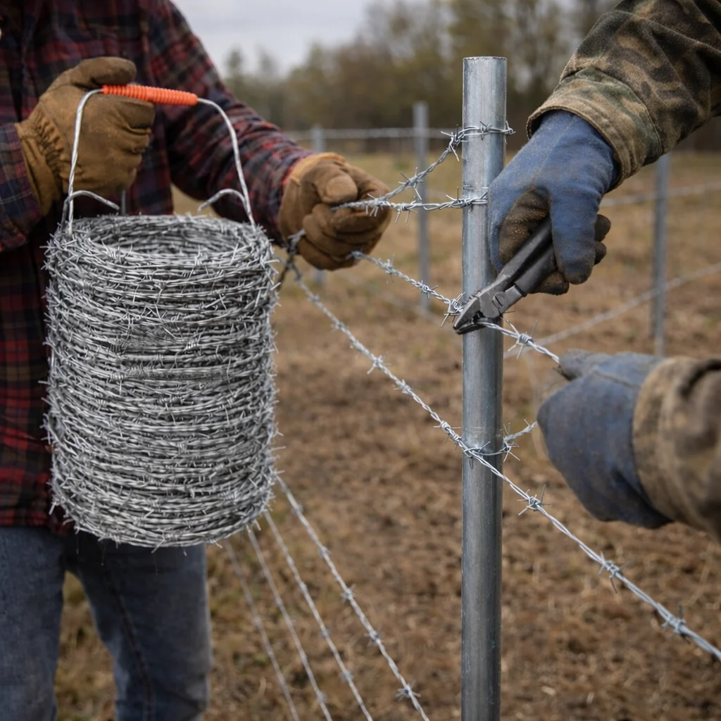 Farma galvanised barbed wire, 100 m