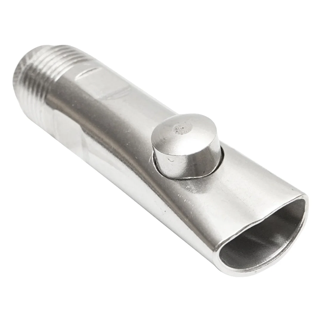 Stainless steel ball drinking nipple for pigs and calves, 85 × 21 mm, M20