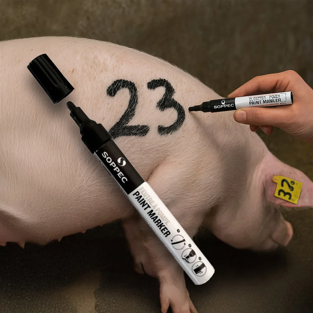 Thick marker for ear tags and collars, black