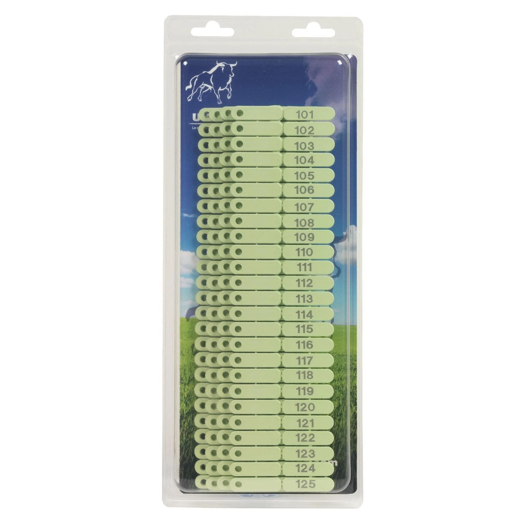 1–100 számozott füljelző juhokhoz, kecskékhez és sertésekhez, zöld, 100 db