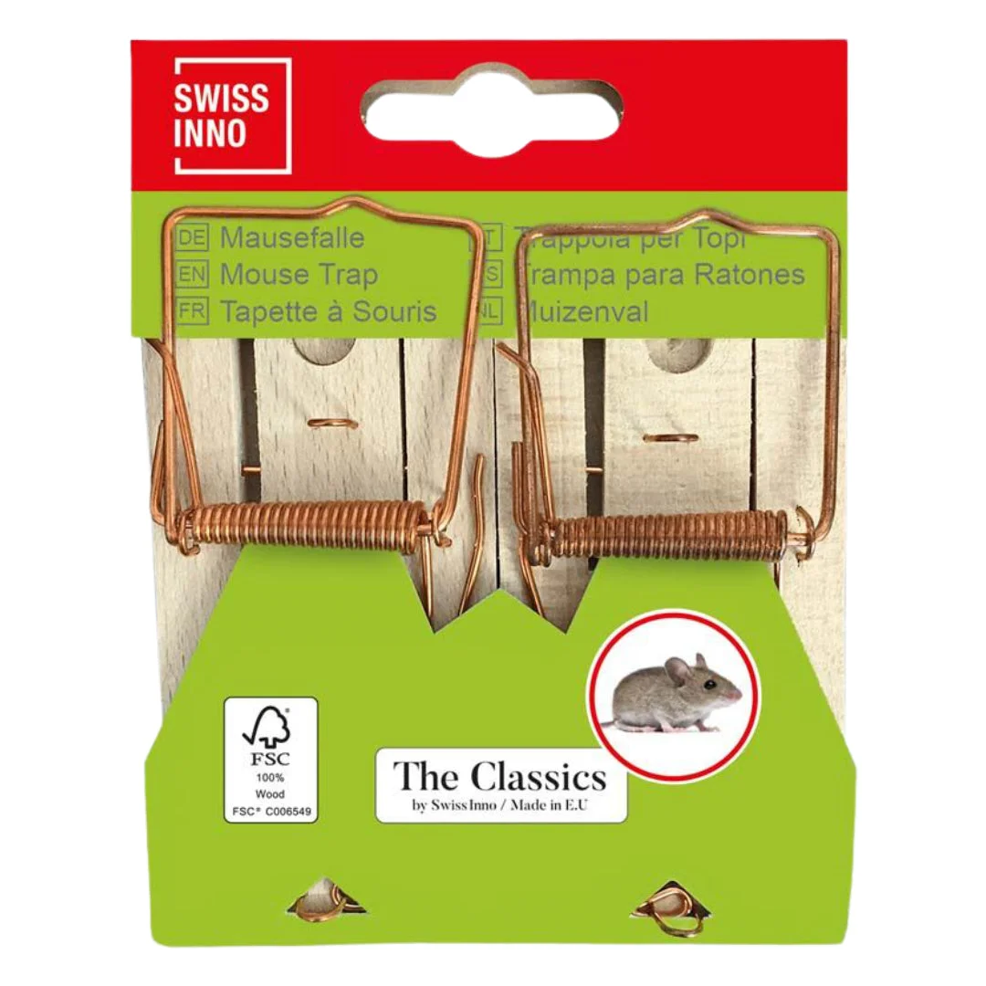 Classic wooden mouse traps, set of 2
