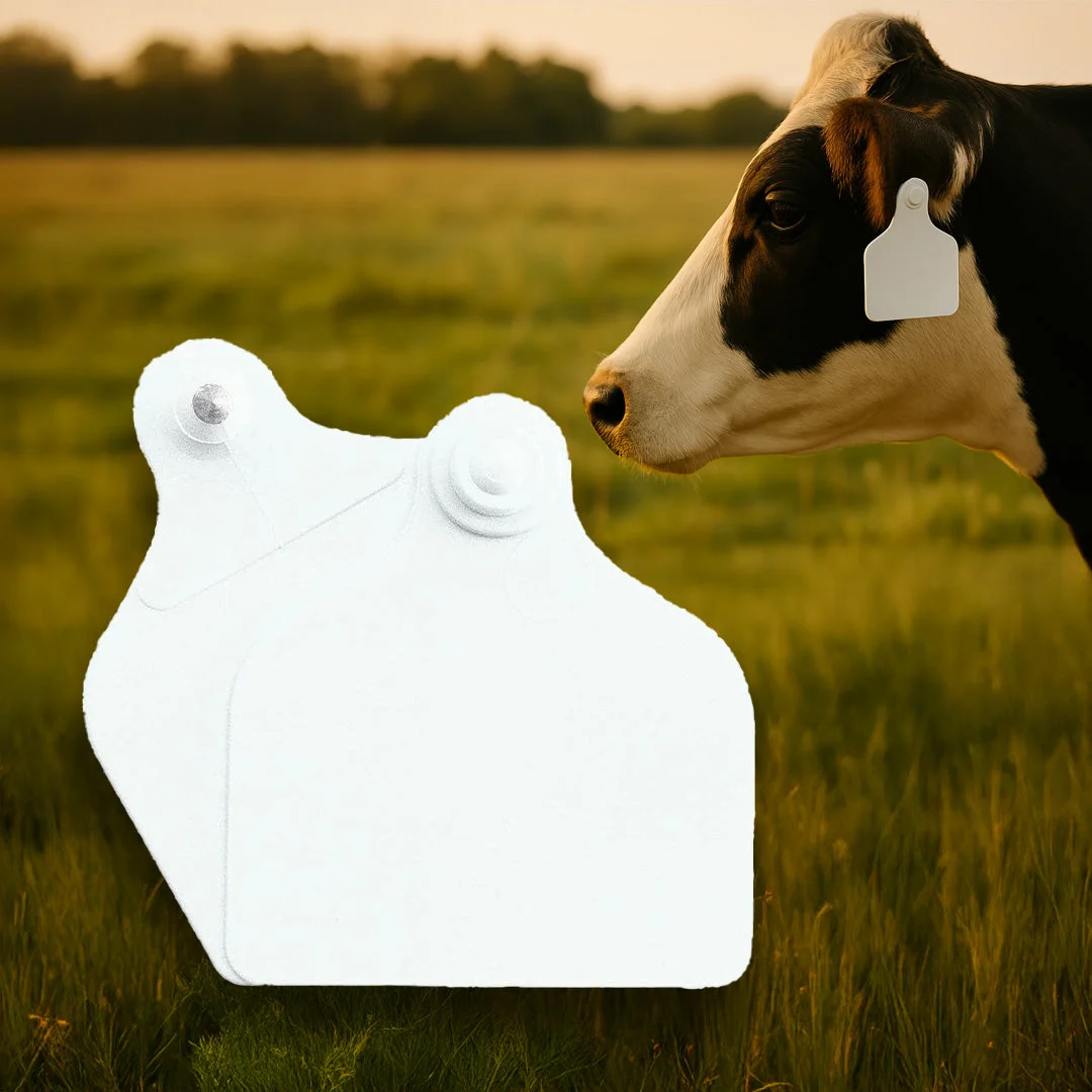 Maxi + Maxi cattle ear tags, white, set of 20
