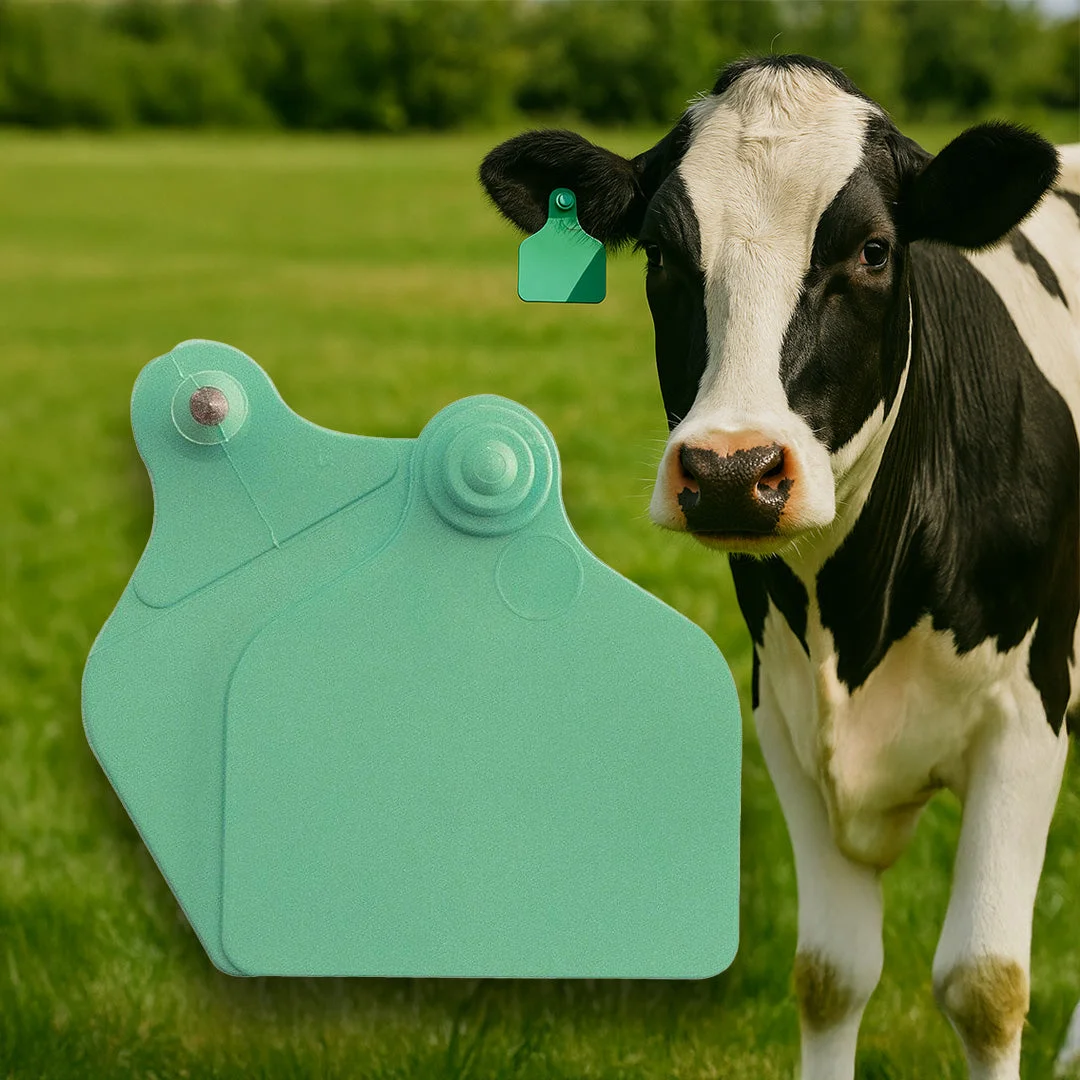 Maxi + Maxi cattle ear tags, green, set of 20