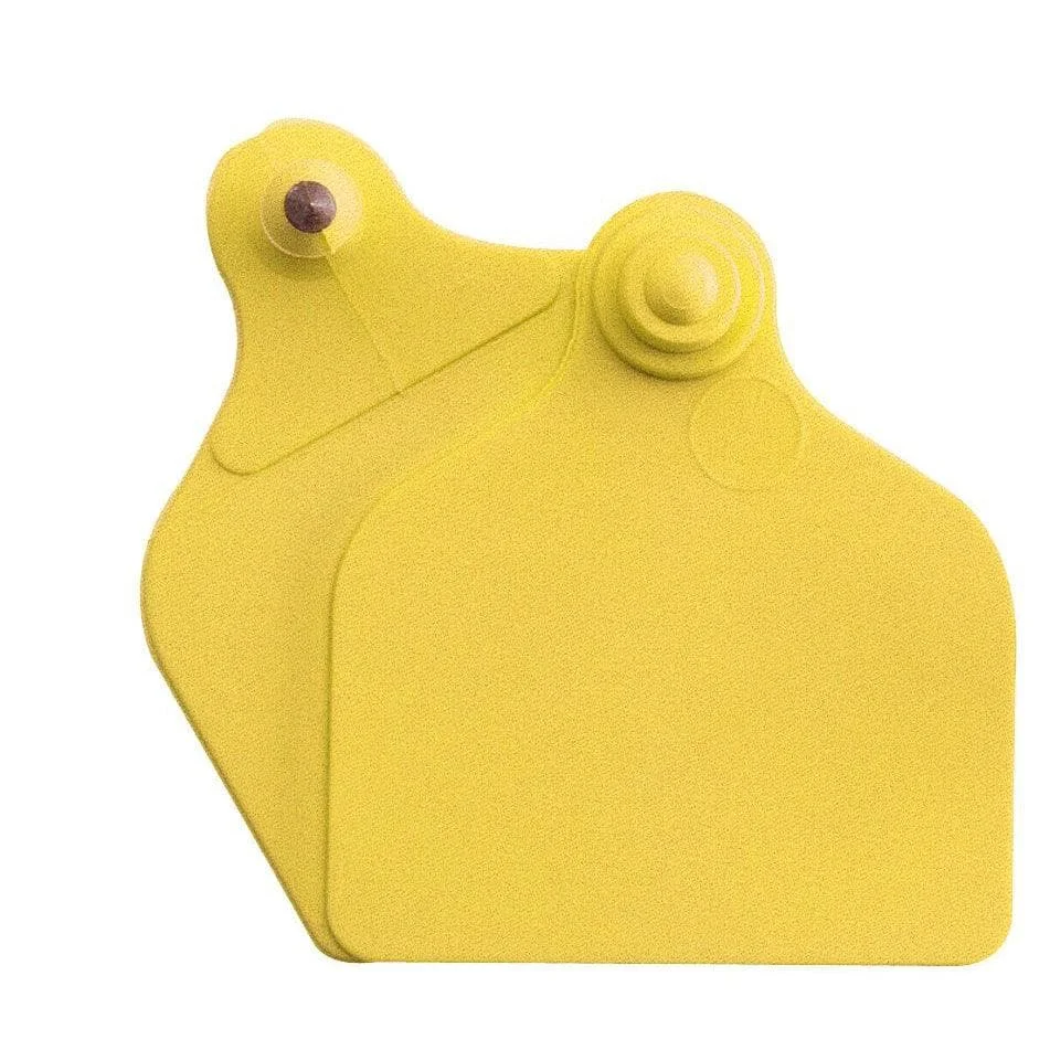 Maxi + Maxi cattle ear tags, yellow, set of 20