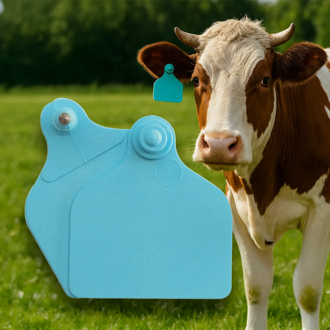 Maxi + Maxi cattle ear tags, blue, set of 20
