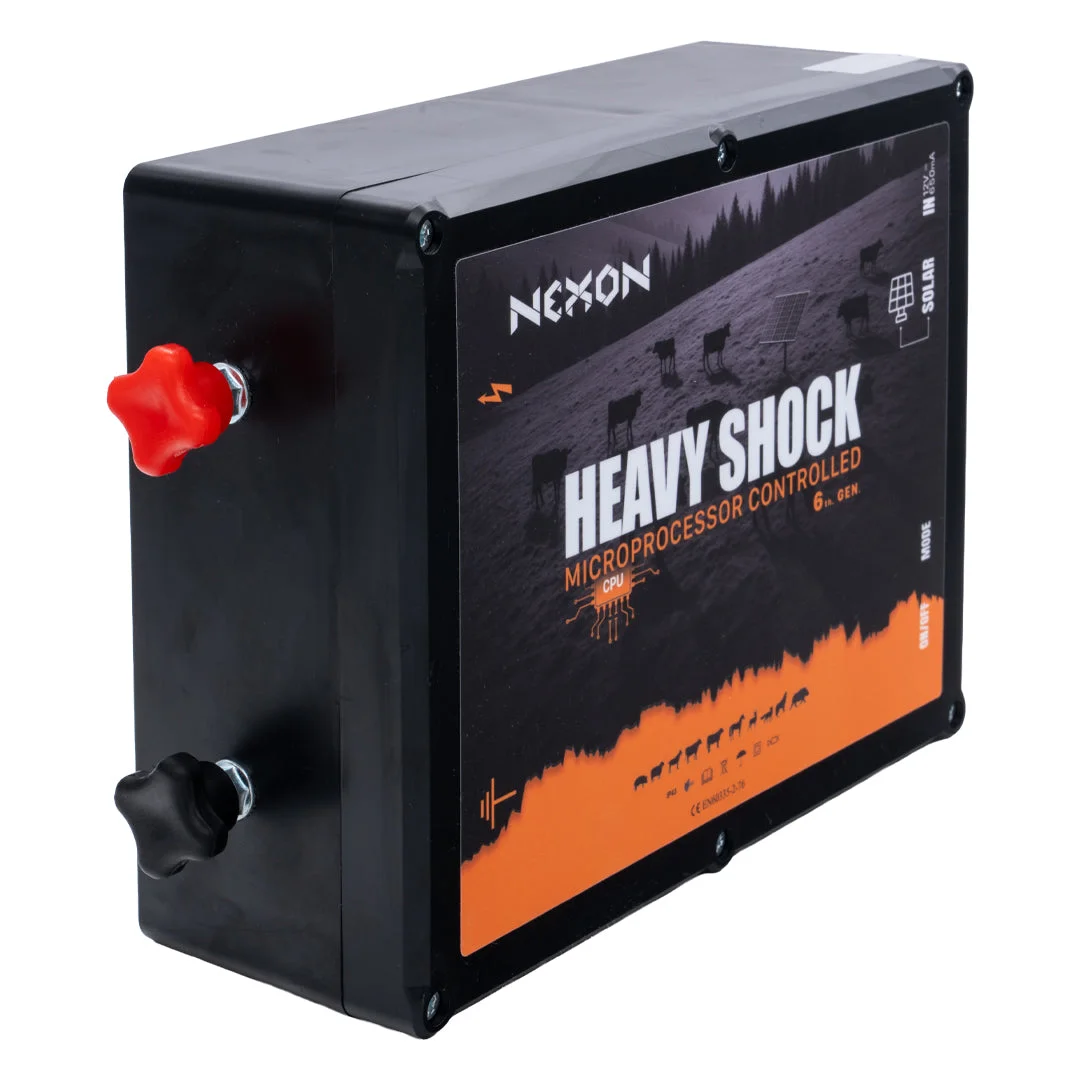 NEXON HeavyShock PRO 2.5 J solar electric fence kit with protective box and 500 m ULTRA wire