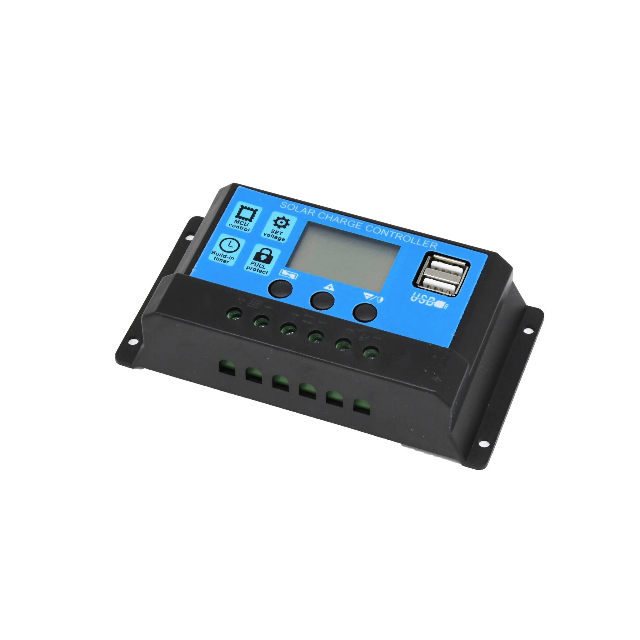 NEXON PWM solar charge controller, 12/24 V, 30 A, with 2 USB ports