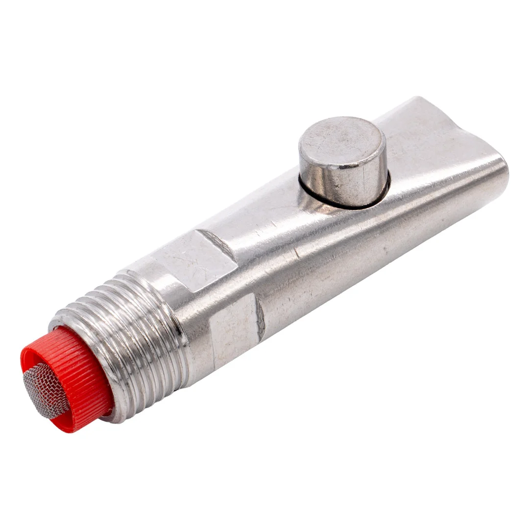 Stainless steel ball drinking nipple for pigs and calves, 85 × 21 mm