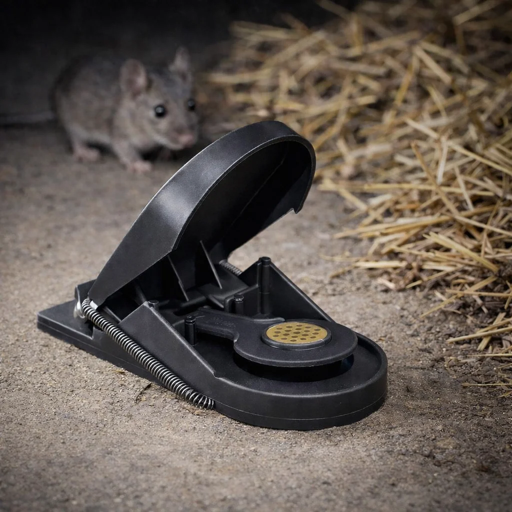 Reusable mouse trap with non-toxic bait