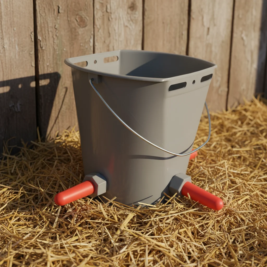 Calf feeding bucket with 3 teats, 8 L